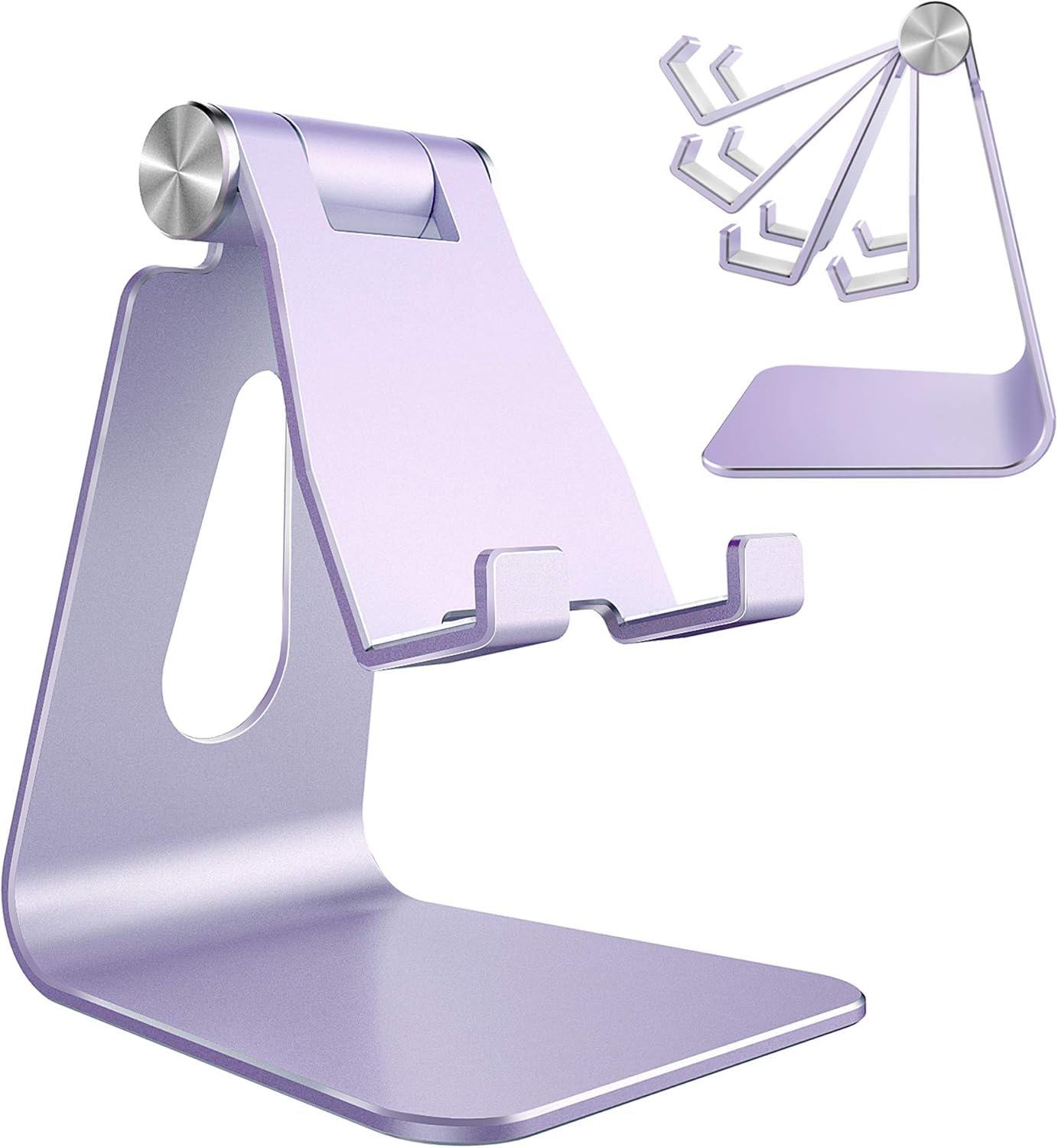 Adjustable aluminum phone stand, purple