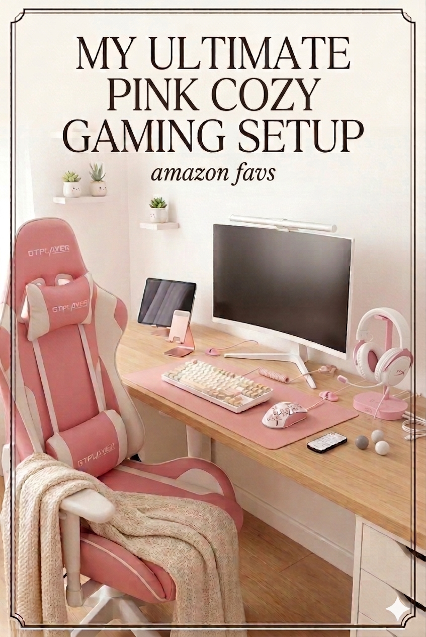 My ultimate pink cozy gaming setup