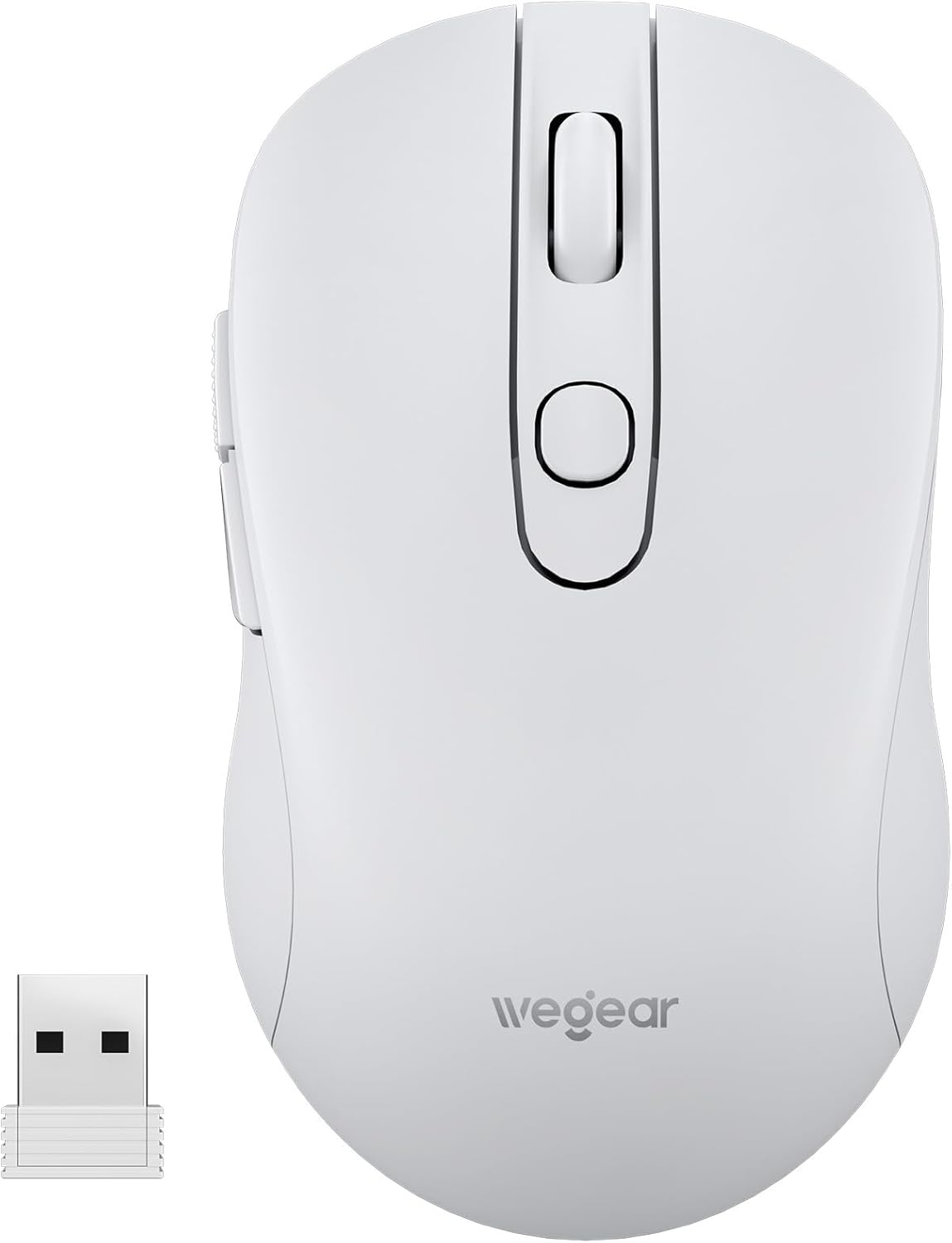 Wegear white wireless silent mouse — slim and lightweight