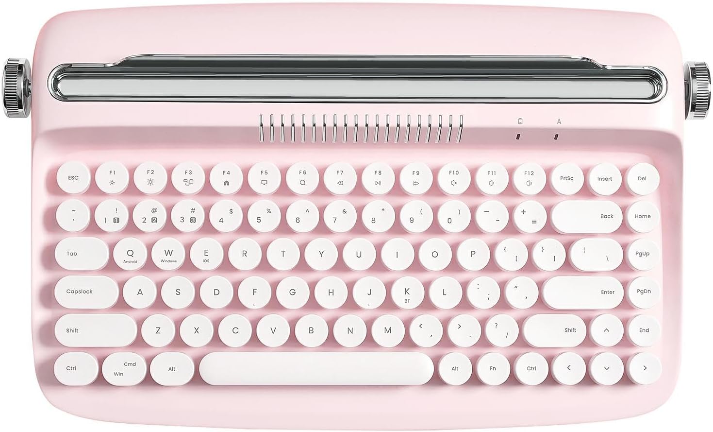 YUNZII ACTTO B303 baby pink typewriter keyboard with round white keys
